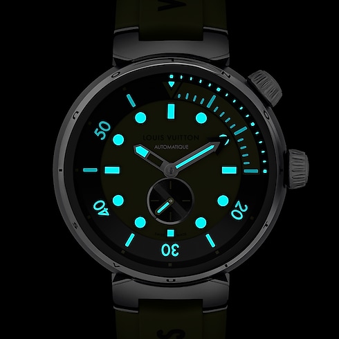 Tambour Street Diver - 自動機芯,44毫米,精鋼 in 腕錶系列's 腕錶總覽 } collections by Louis Vuitton (產品縮放)