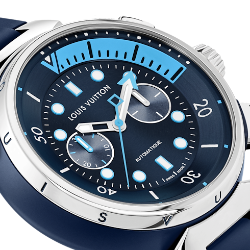 Tambour Street Diver Chronograph - 自動機芯,46毫米,精鋼 in 腕錶系列's 腕錶總覽 } collections by Louis Vuitton (產品縮放)
