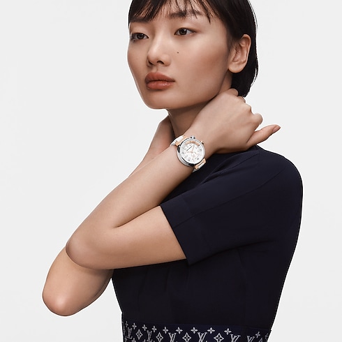 Tambour Street Diver - 石英機芯、39.5毫米、精鋼及玫瑰K金 in 腕錶系列's 腕錶總覽 } collections by Louis Vuitton (產品縮放)