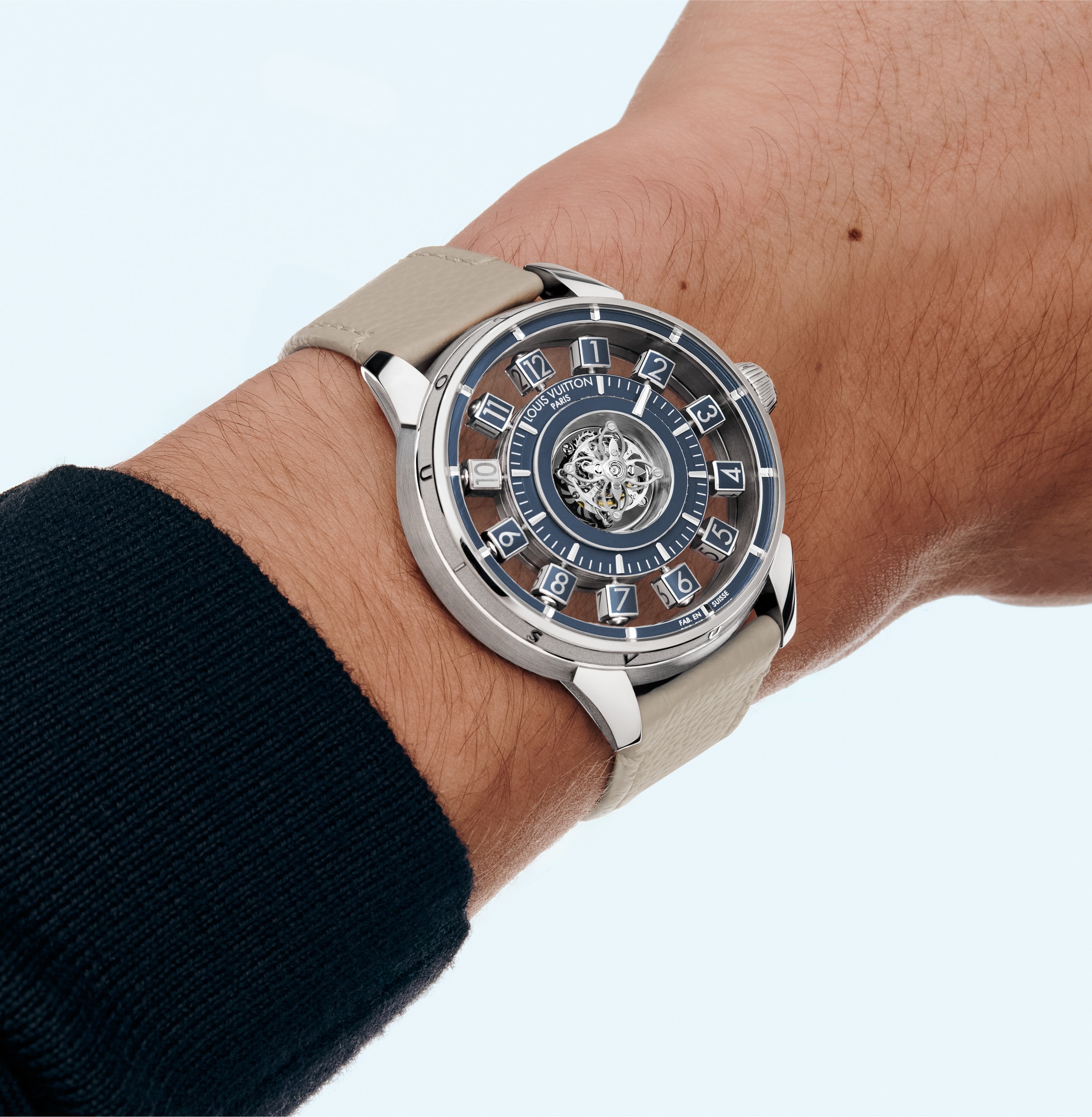 Tambour Taiko Spin Time Air Flying Tourbillon，自動機芯，42.5毫米，白K金  in 腕錶系列