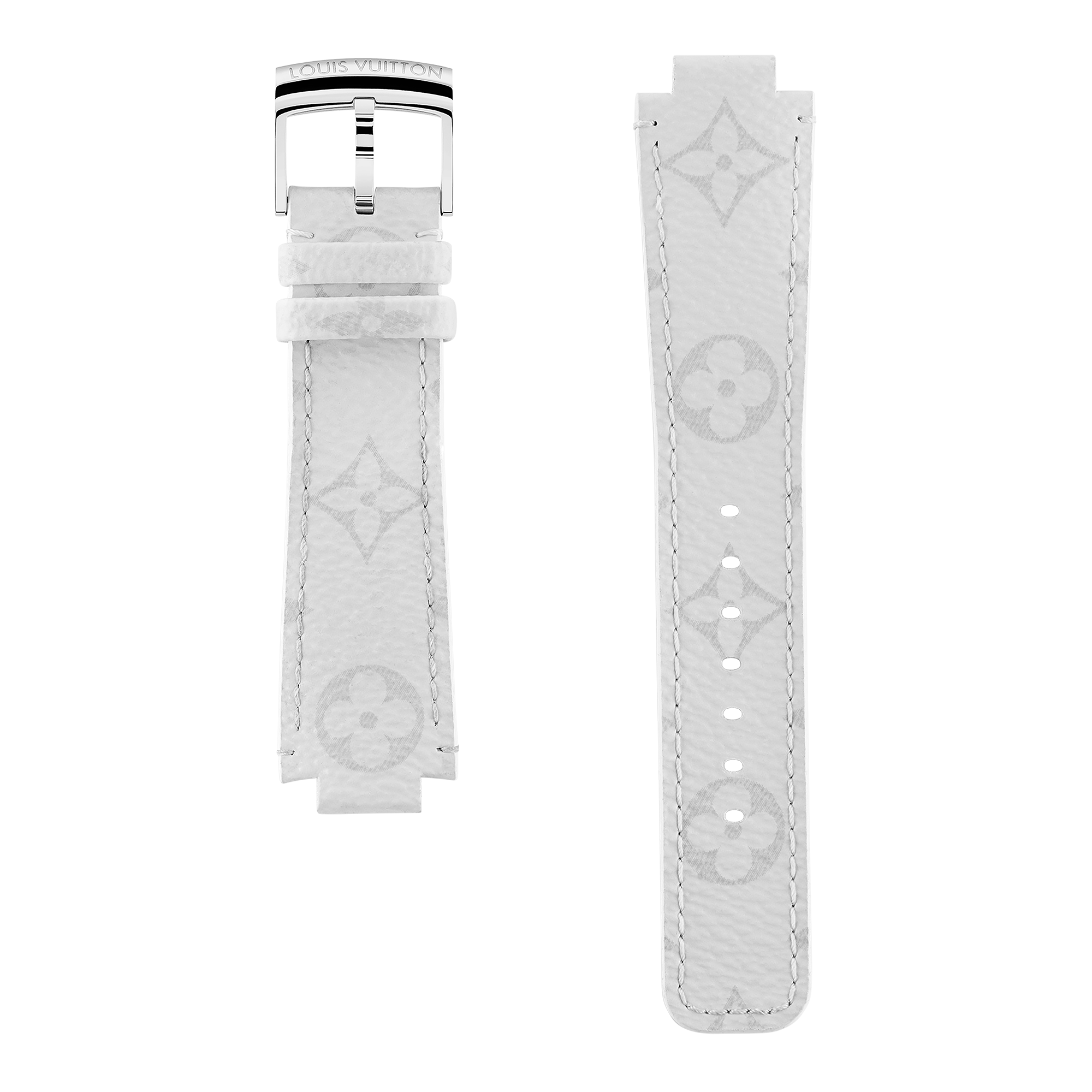 Tambour White Monogram 帆布錶帶  in 女士