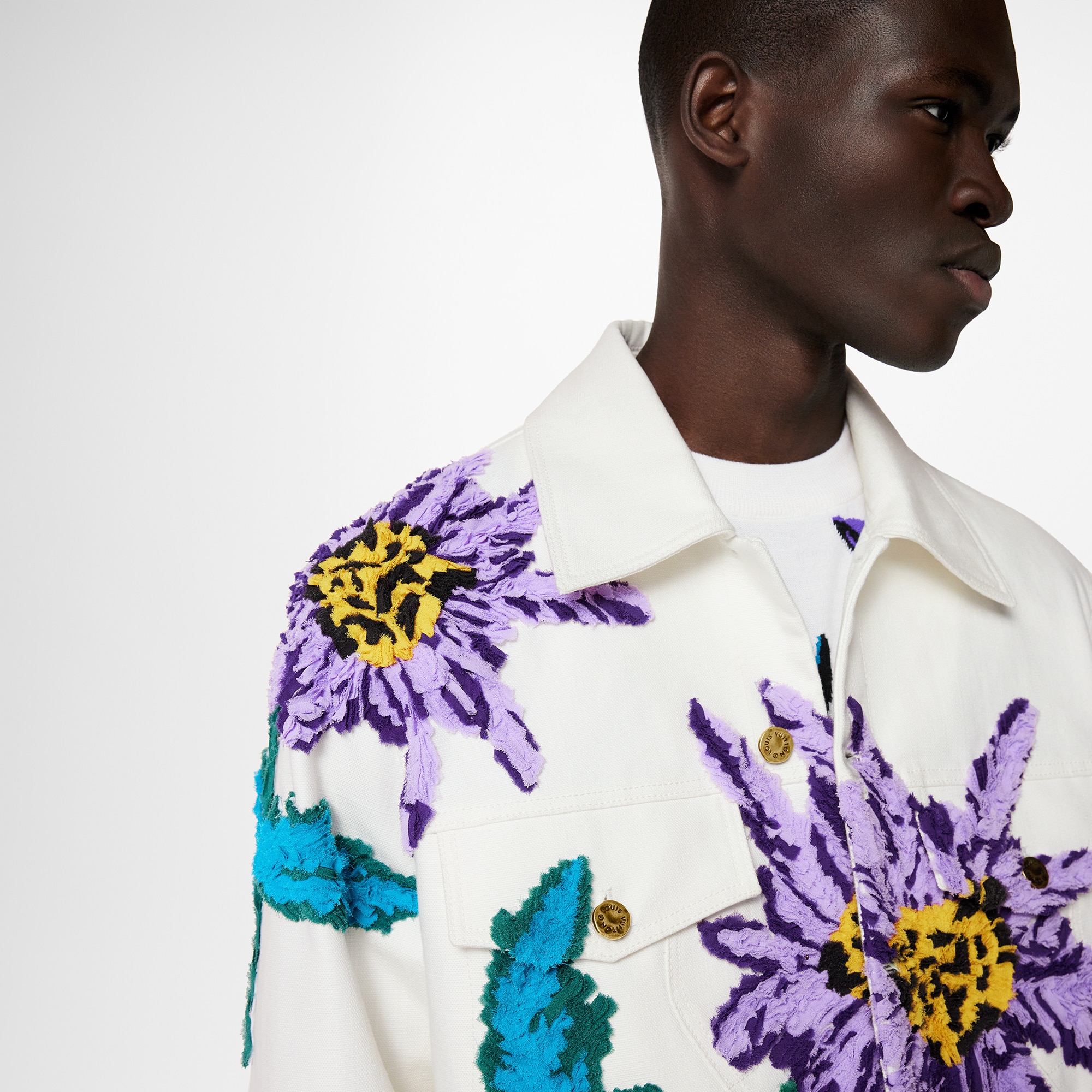 Thistle 刺繡圖案波浪紋牛仔布外套  in 男士