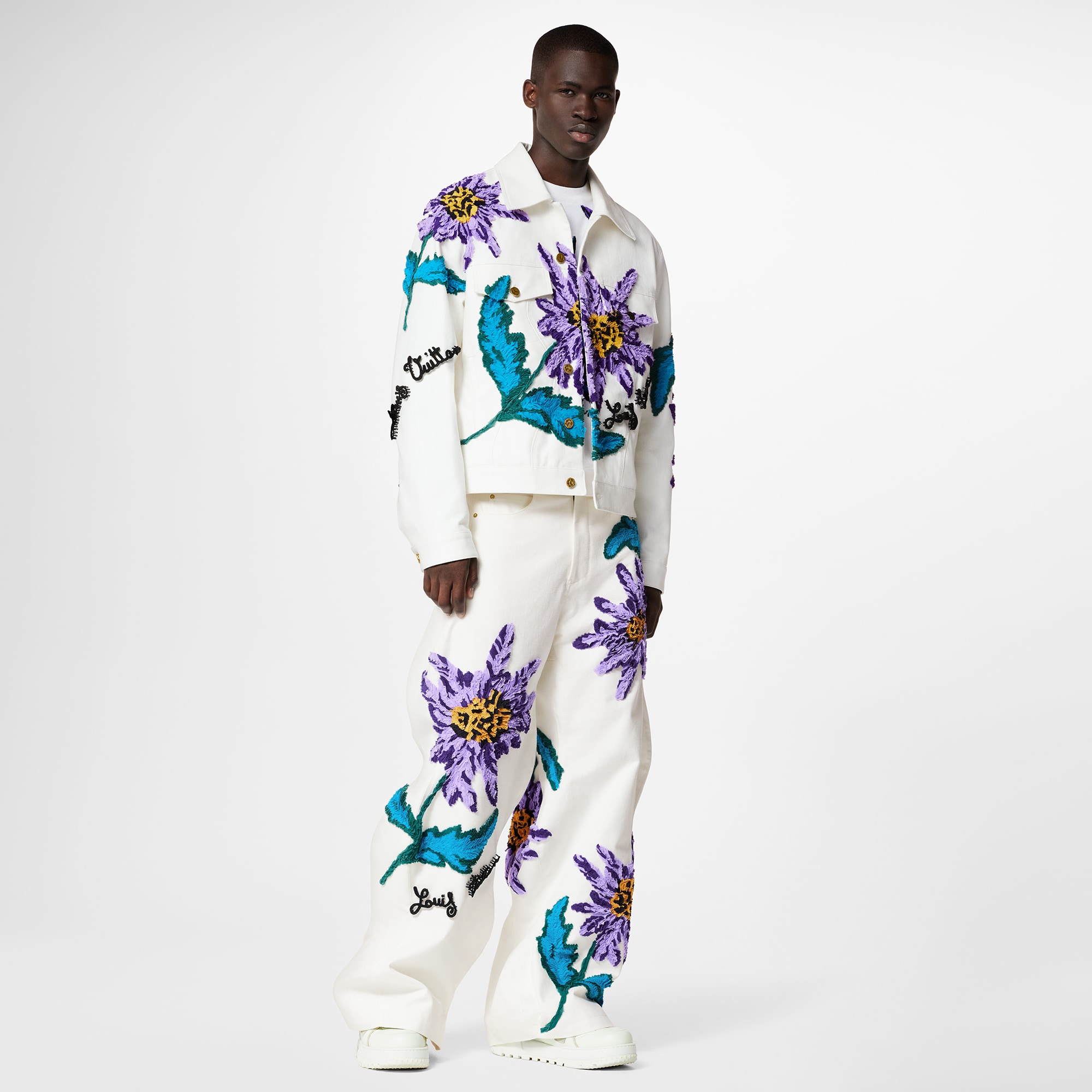 Thistle 刺繡圖案波浪紋牛仔布外套  in 男士