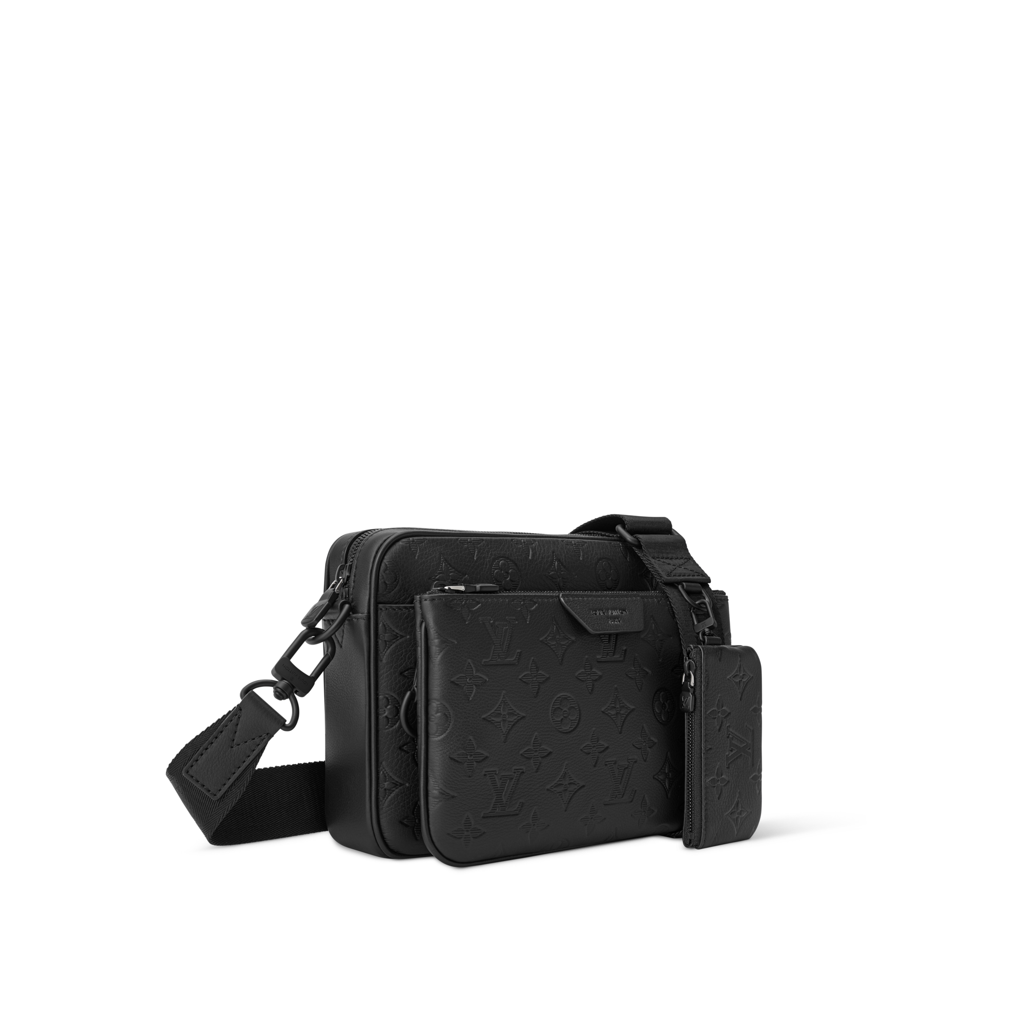 Trio 郵差包 Monogram Shadow 皮革 in 時尚包包及小型皮件