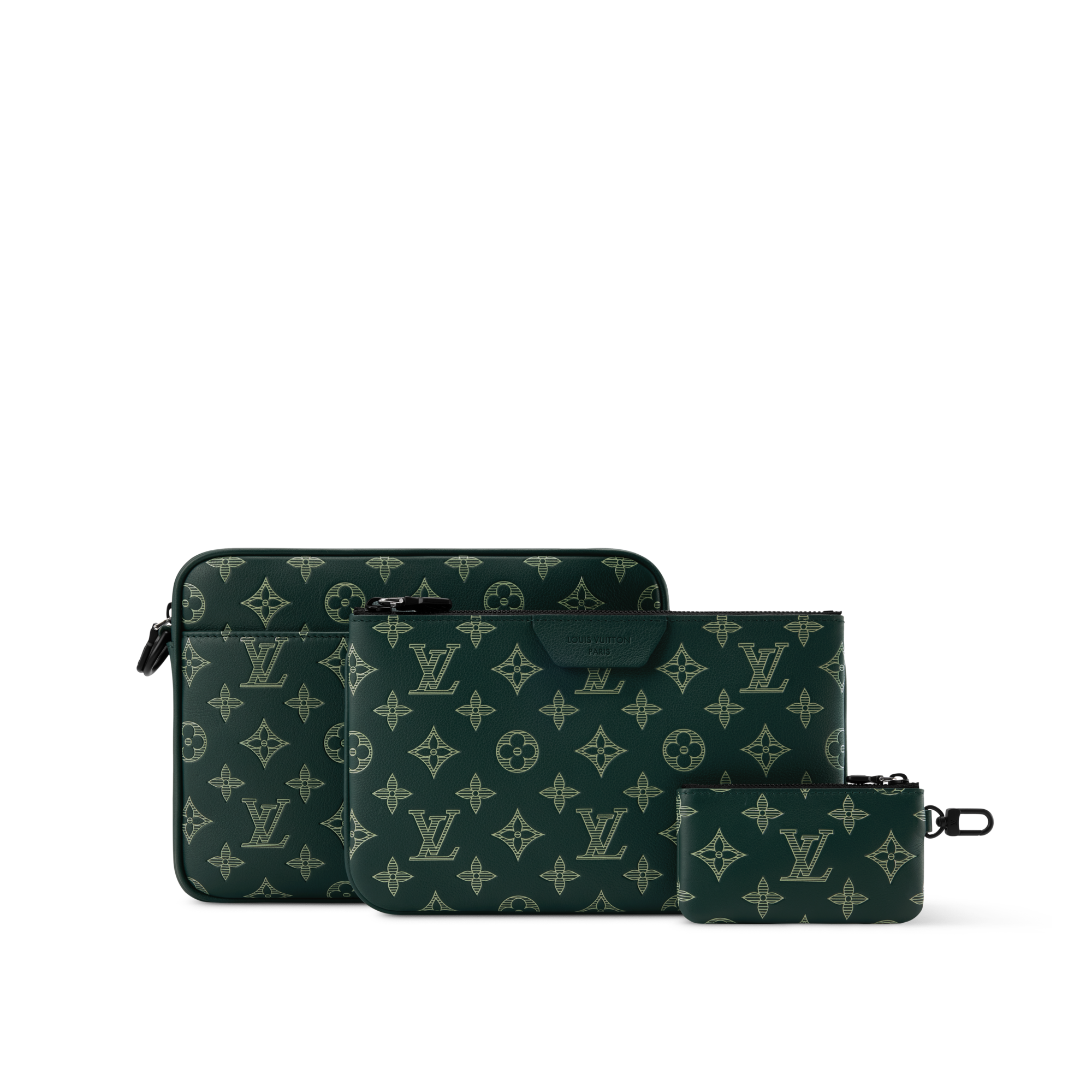 Trio 郵差包 Monogram Shadow 皮革 in 時尚包包及小型皮件