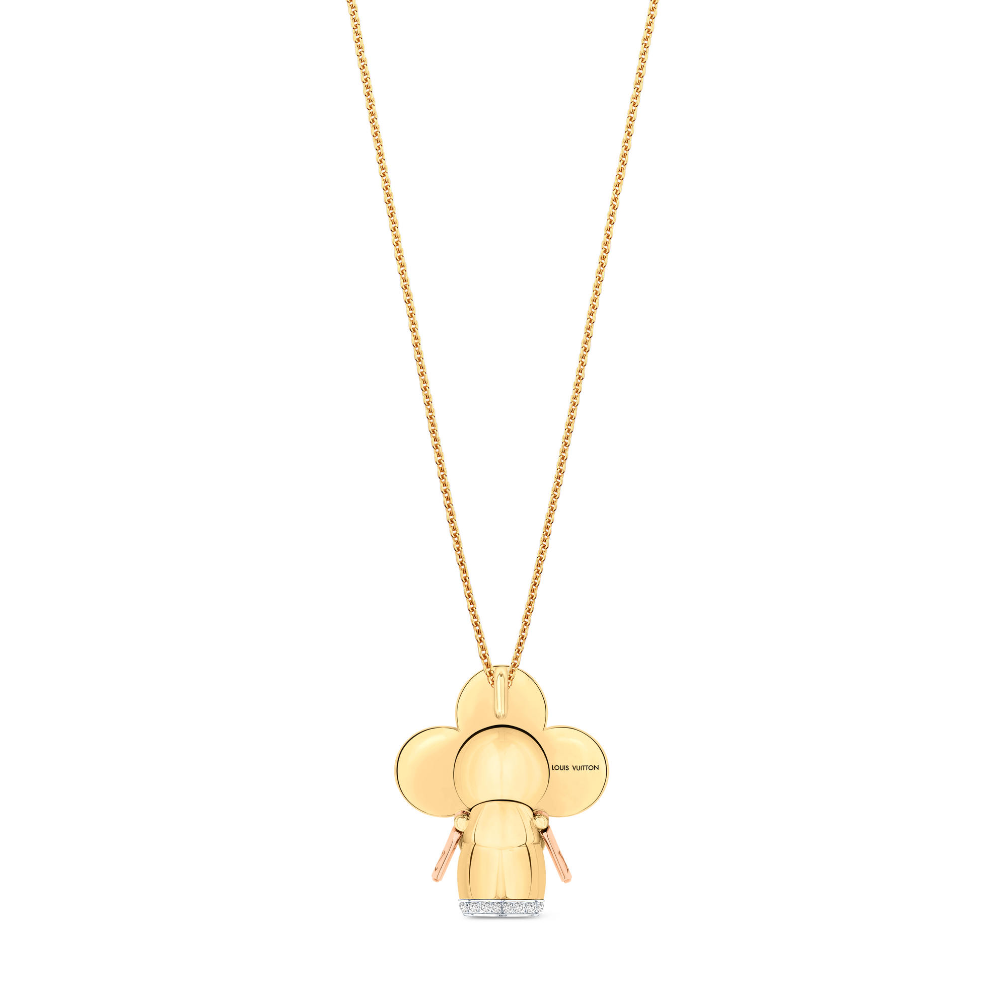 Vivienne 三色金及黑色漆光效果配鑽石吊墜  in 珠寶系列