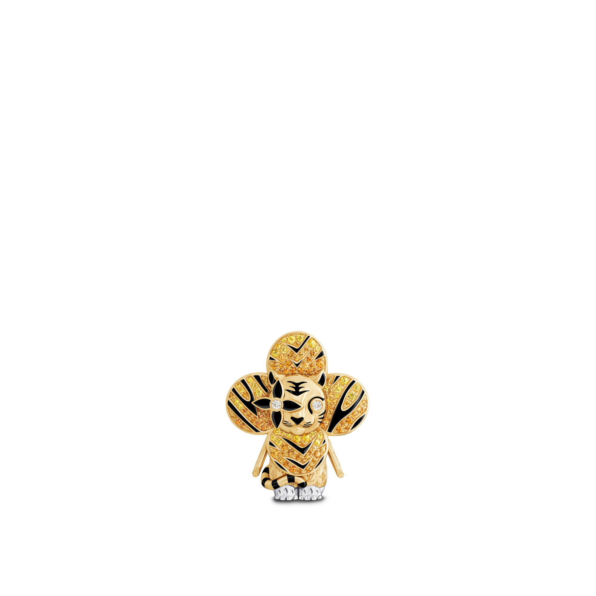 Vivienne Tiger 吊墜 - 配黃K金、白K金、亮漆、鑽石及彩色寶石  in 珠寶系列