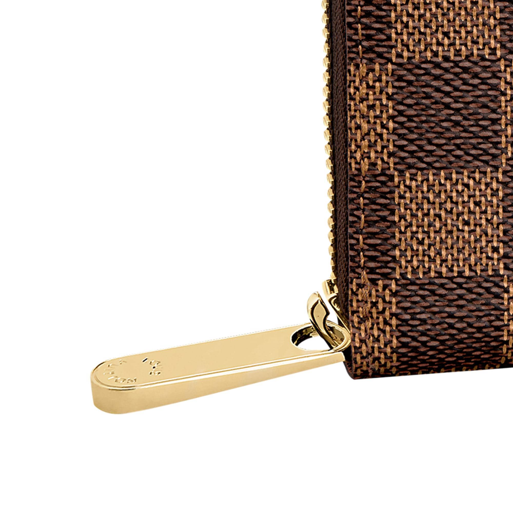拉鍊錢包 Damier Ebène 帆布 in 女士
