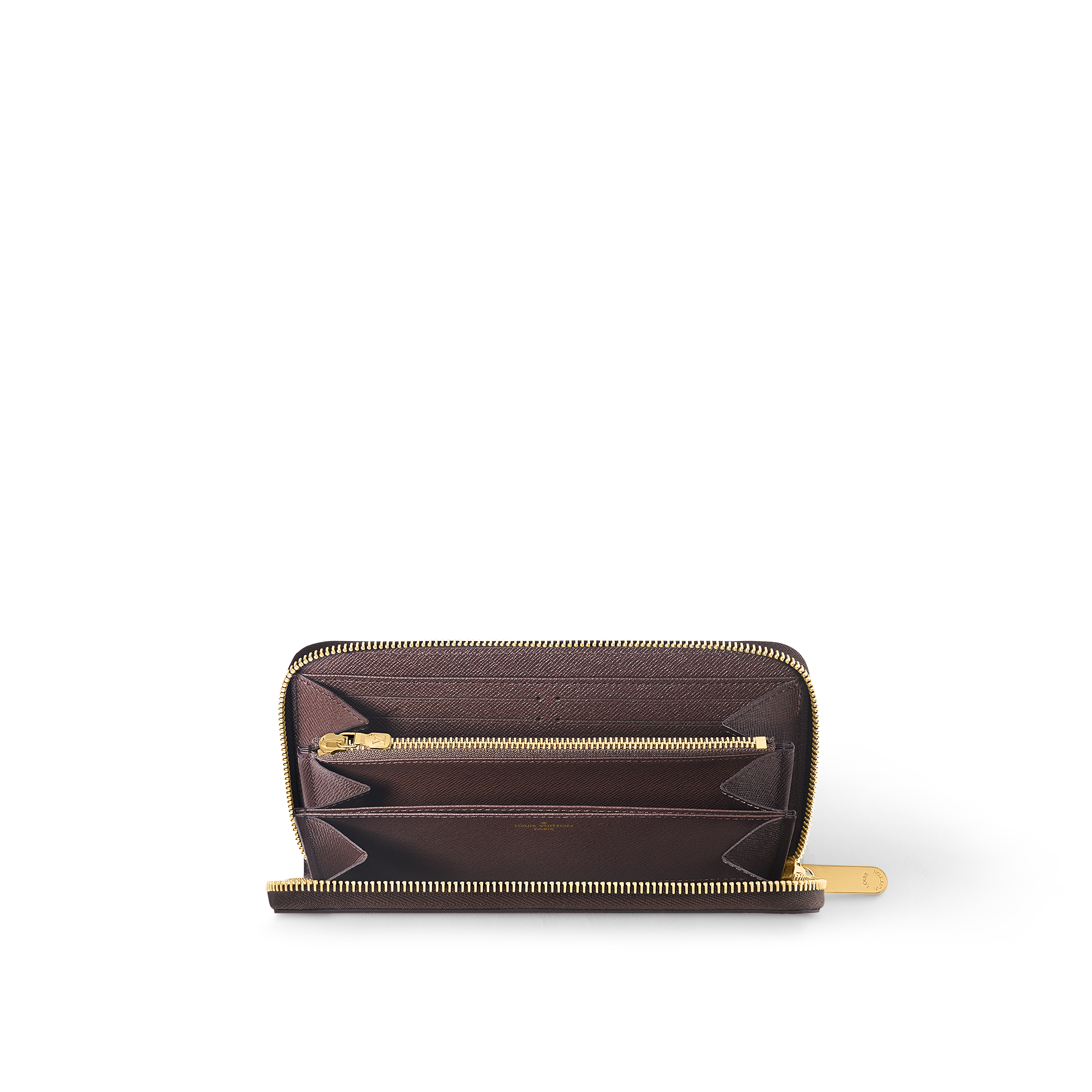 拉鍊錢包 Damier Ebène 帆布 in 女士